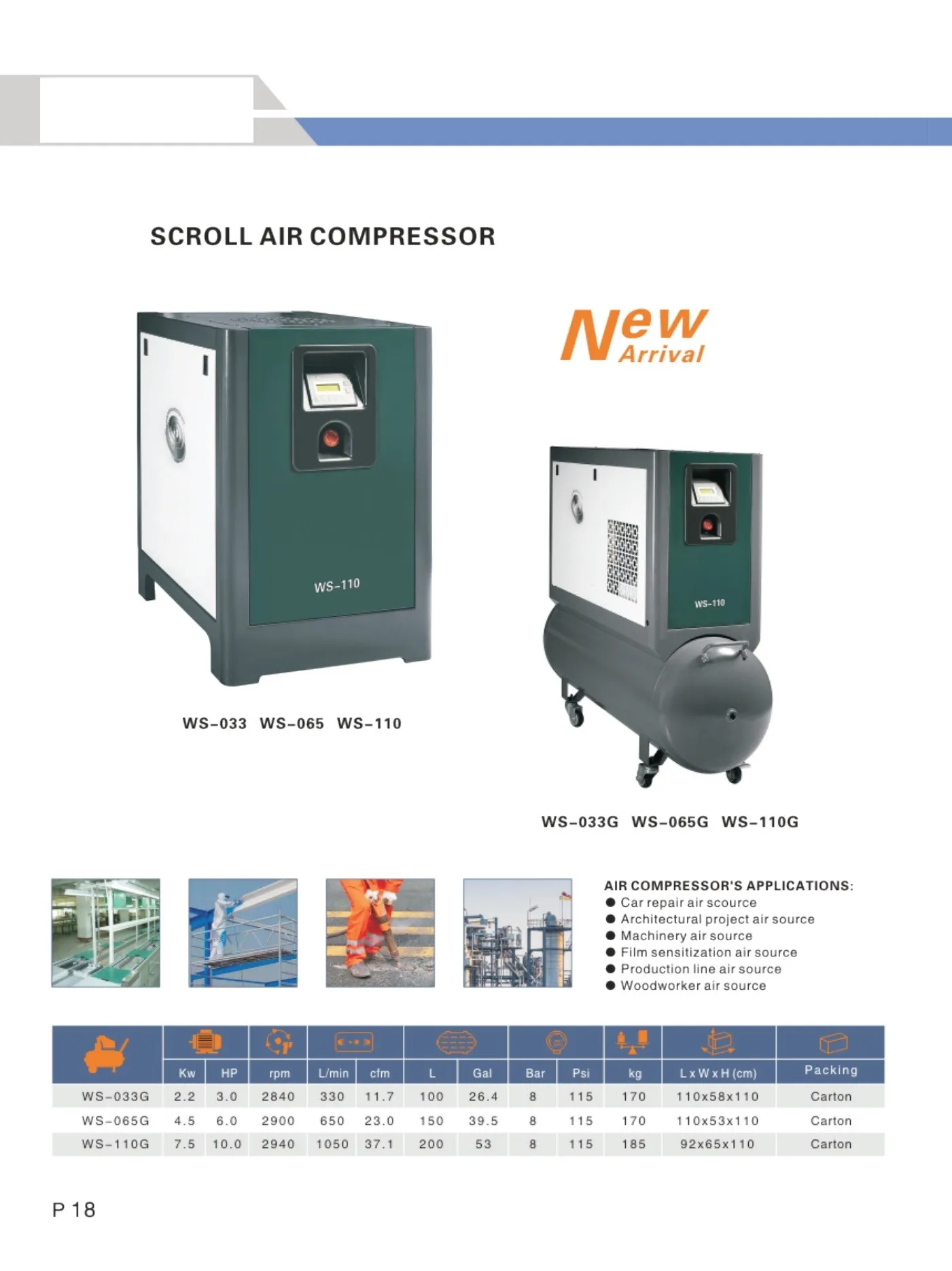 Multi-application Scroll Air Compressor WS-033