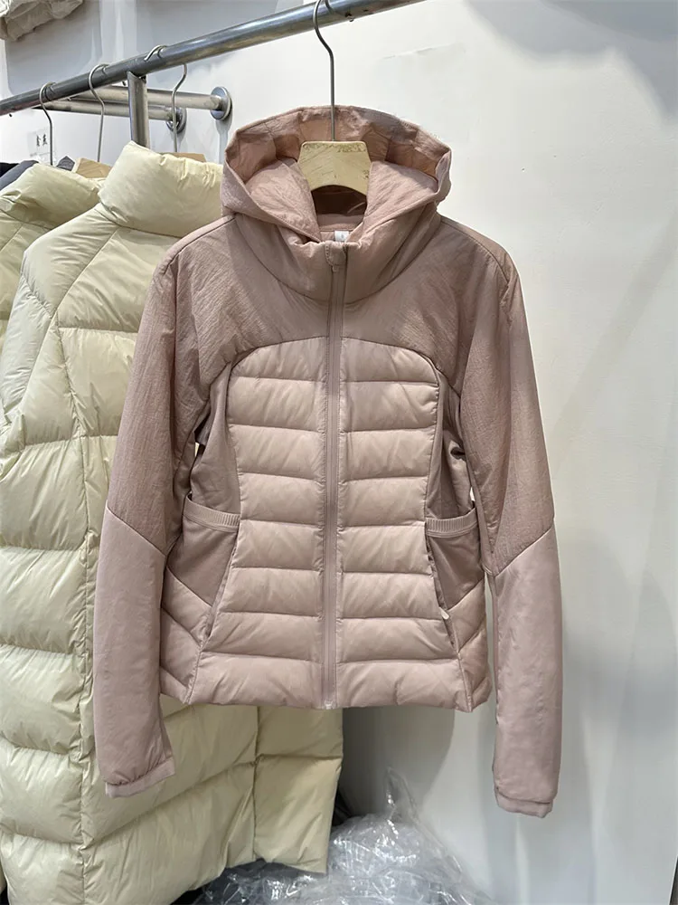 Trendy Winter Down Jacket Women Stand Collar Cropped Outdoor Sportswear Thin Long Sleeves New Standard Duck Feather Winter