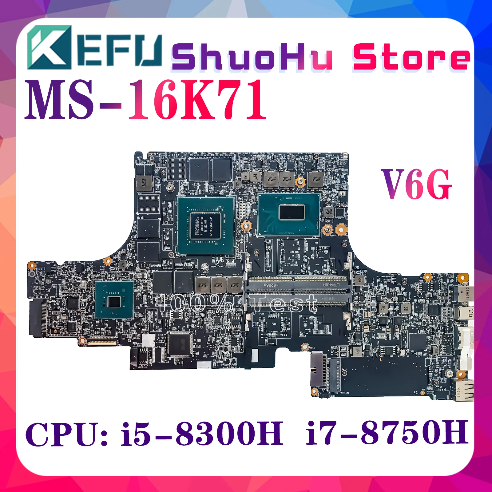 

KEFU MS-16K71 Notebook Mainboard For MSI GS73 Stealth 8RF MS-16K7 Laptop Motherboard W/i7-8850H i7-8750H P4200/8G P3200/6G