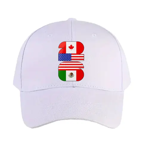 Canada USA Mexico Flags Soccer 2026 Baseball Cap Woman Man Adjustable Trucker Cap Adult with Curved Brim Casual Hat