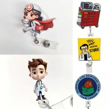 قطعة واحدة من بكرة شارة قابلة للسحب بتصميم ممرضة - حامل معرف...