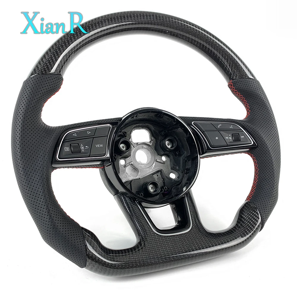 Customized Black Sport Style Steering Wheel with Shift Paddles for Audi A3 A4L A5 Q5 A6 A6L A7 S3 S4 Q2 Q3 Car Steering Wheel