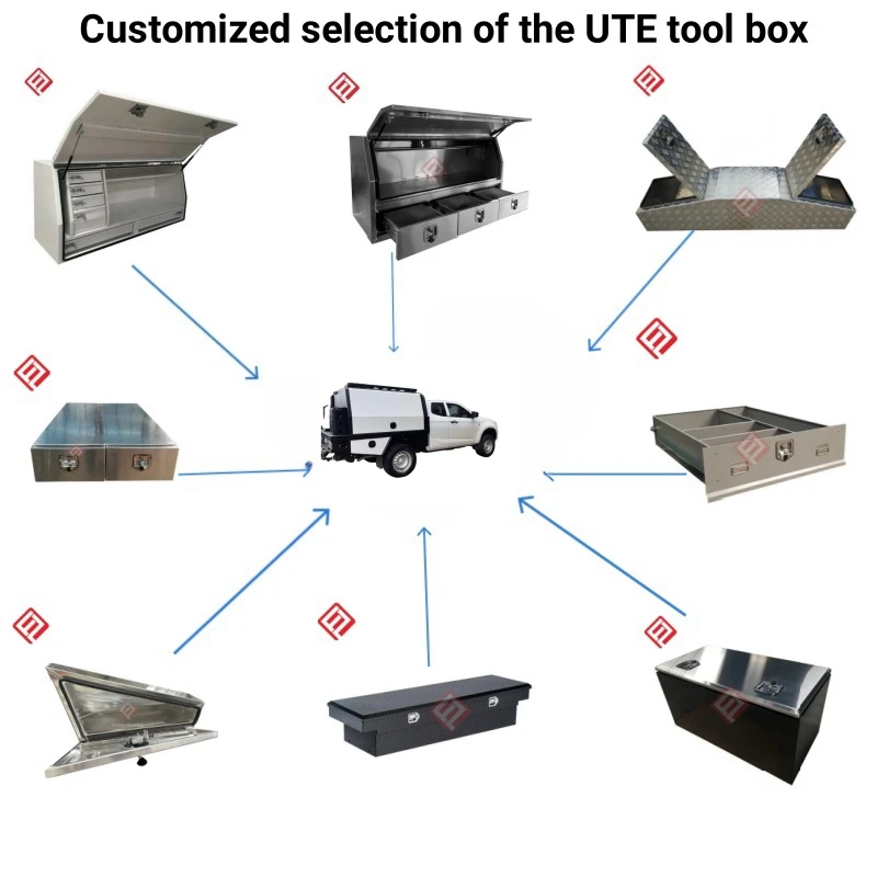 KMB Custom 4x4 Pickup Truck with Outdoor Aluminum Ute Canopy Tool Box and Tray Design