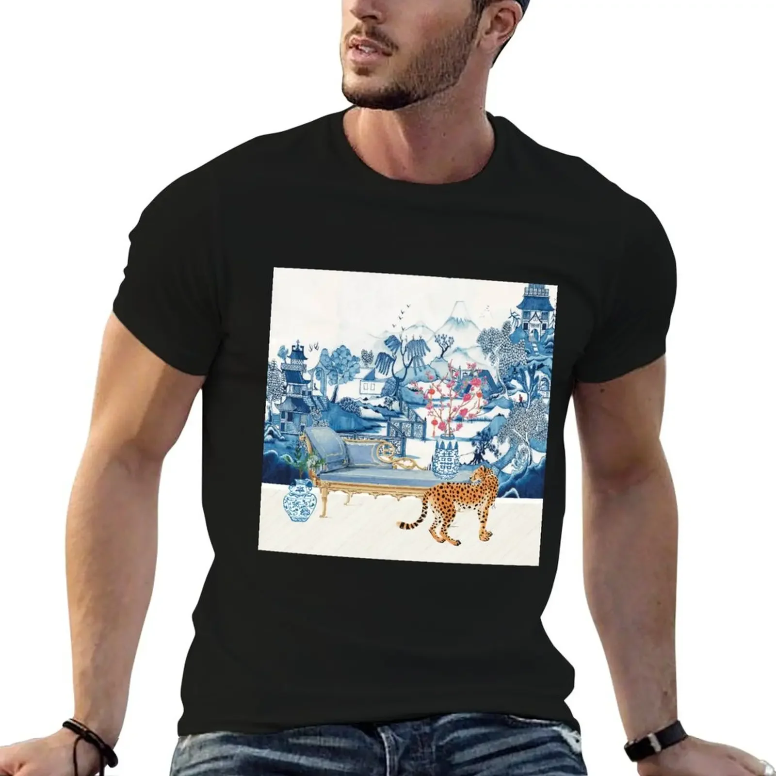 Chinoiserie At Home T-Shirt shirts graphic tees summer tops summer clothes graphic t shirts mens t shirts