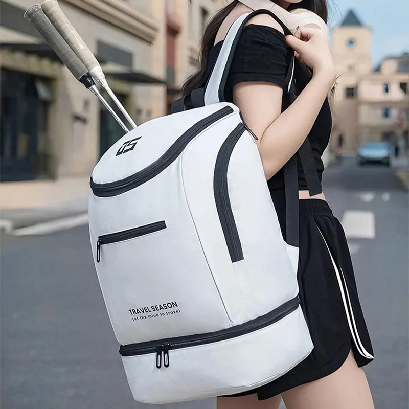 

Climbing Backpack with Shoes Pocket Laptop Badminton Racket Travel Luggage Bag Large Capacity Outdoor Trip Weekend Schoolbag