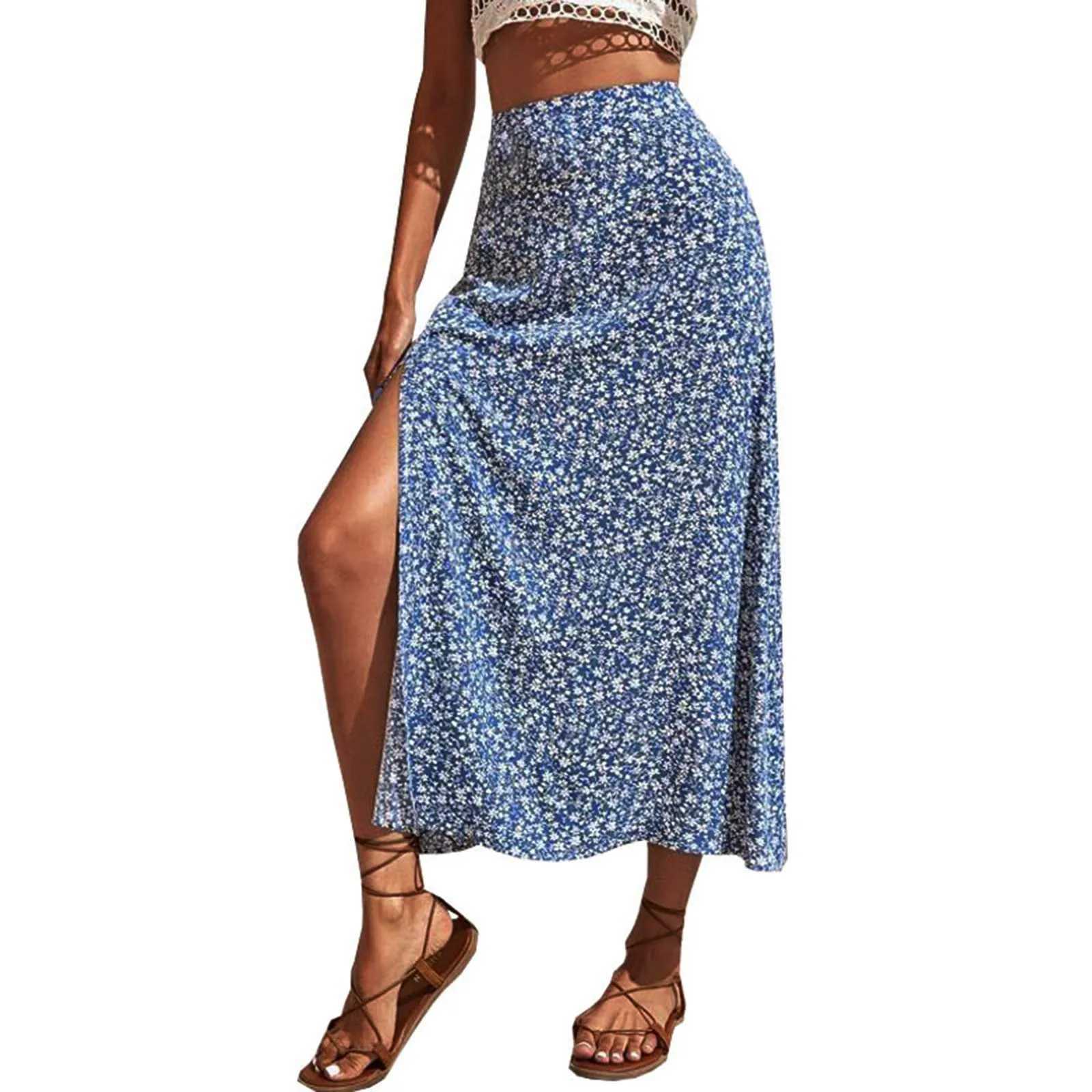 Floral Midi Skirt For Women By Women\'S Printed Maxi Skirt Bohemian Style Long Flowy Skirt Women Pleated Skirts