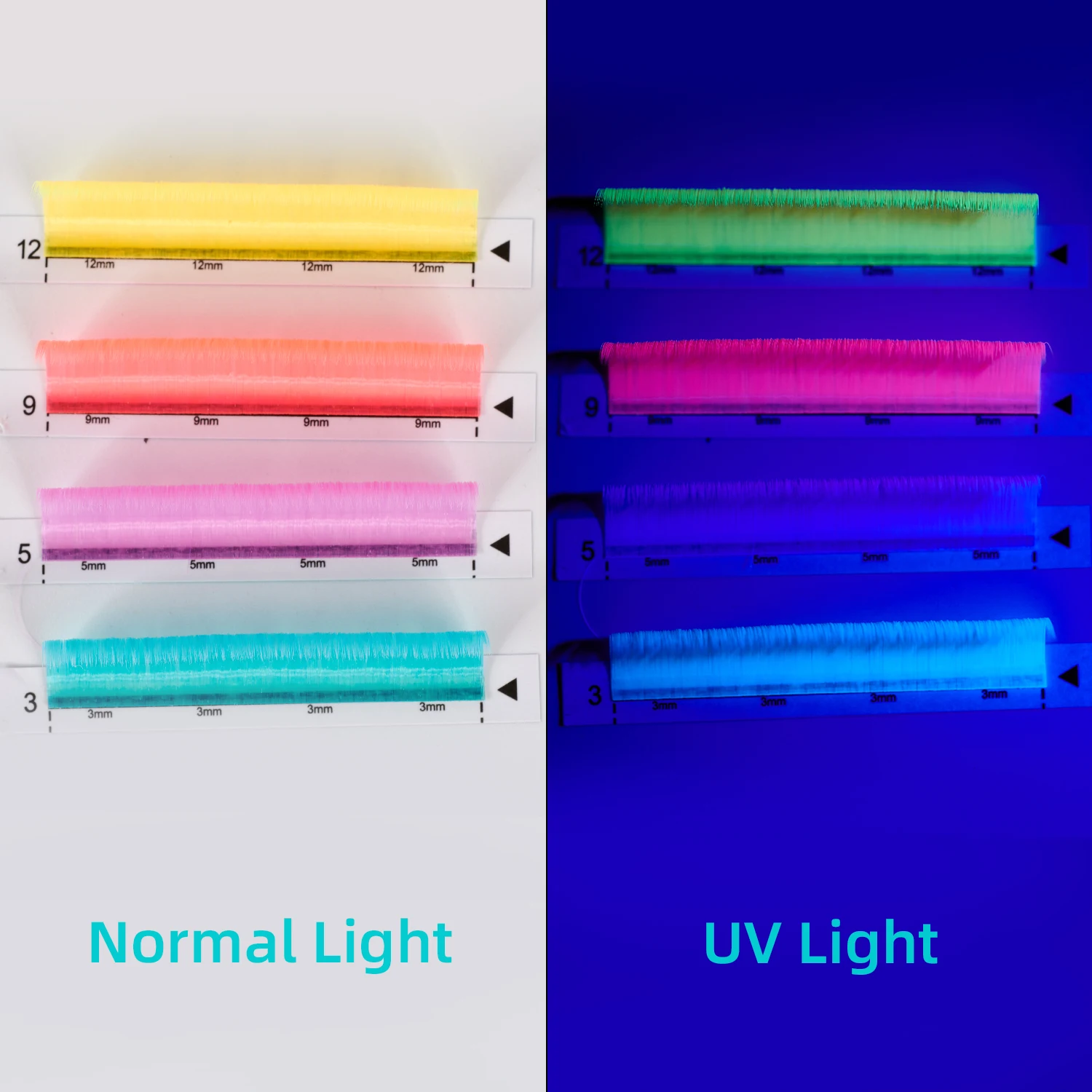 ACTROL UV Neon Eyelash Extension Glow In The Dark Lashes Fluorescent Bright Colorful Bulk Classic For Individual Lash Extensions