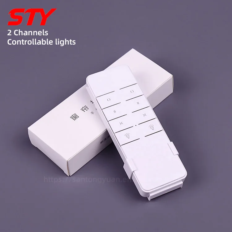 

10 шт., 2 канала, управляемые светильники, пульт дистанционного управления RF433, моторизованная автоматическая интеллектуальная система штор, ручные излучатели