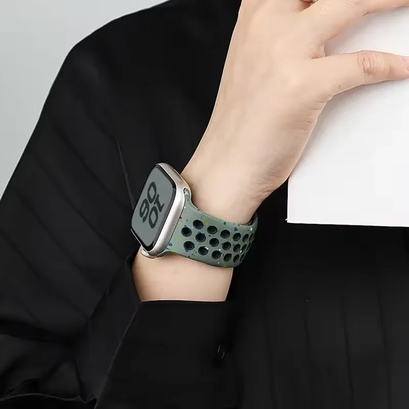 حزام سيليكون لساعة أبل الترا 49 مللي متر 10 42 مللي متر 46 مللي متر 9 8 7 45 مللي متر 41 مللي متر سوار رياضي بديل لملحقات 6 5 4 SE