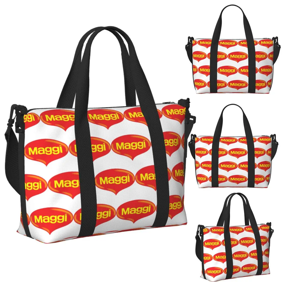 

Custom Lifetime Maggi Beach Travel Bag Large Capacity Tote Bags for Gym Sport Women Shopping Duffle Shoulder Bag