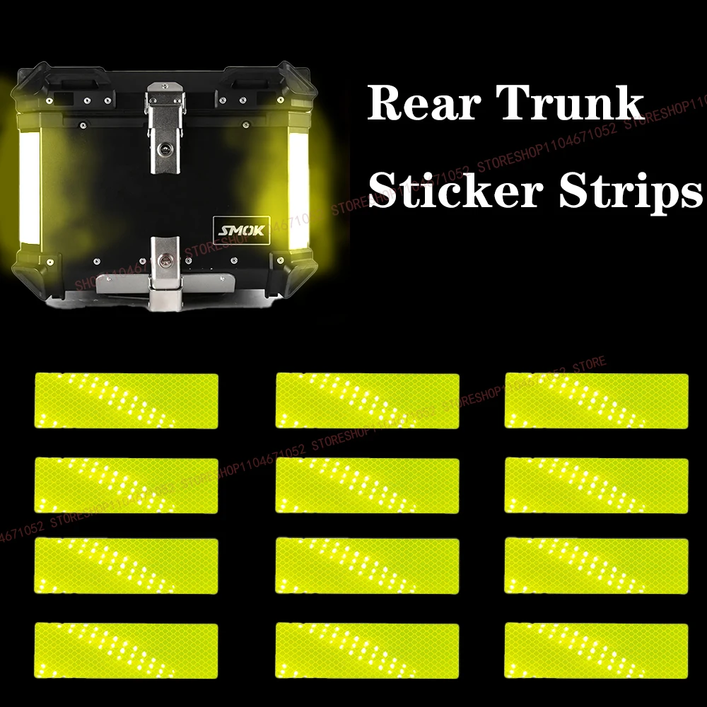 

10PCS Side Top Luggage Box Case Trunk Anti-collision Decorative Night Safety Warning Strip Motorcycle Reflective Sticker Strips