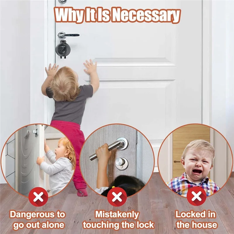 N93R 4 팩 Deadbolt 어린이 안전 잠금 장치, 어린이 방지 Deadbolt 커버, 어린이를위한 도어 안전 Deadbolt 잠금 장치 간편한 설치