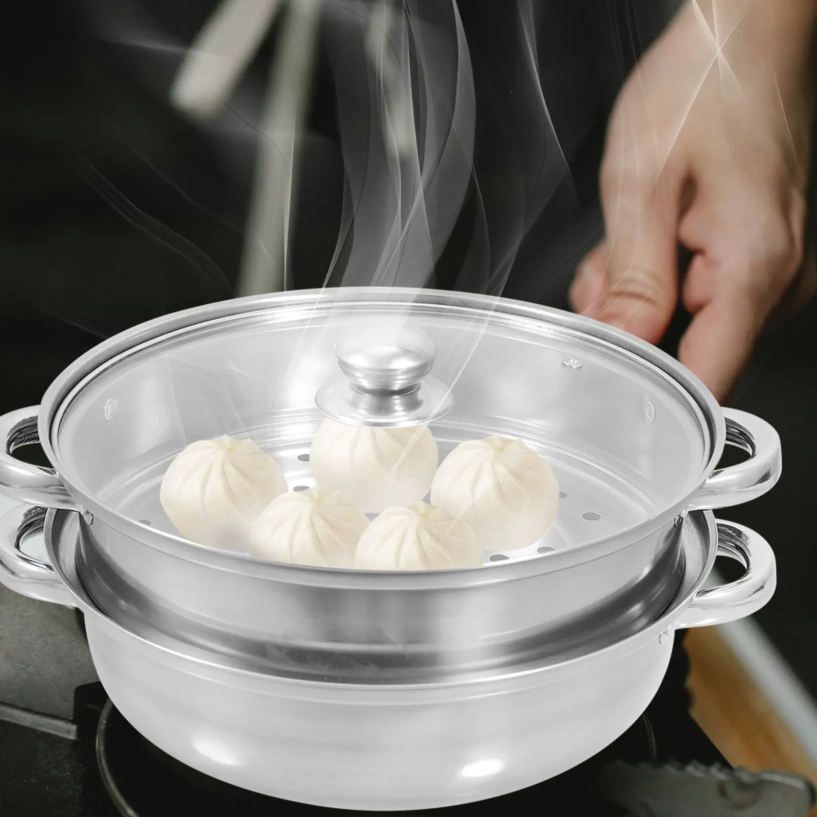 

Набор из 2-х многофункциональных пароварок из нержавеющей стали с двойными ручками для приготовления пельменей, овощей, рыбы