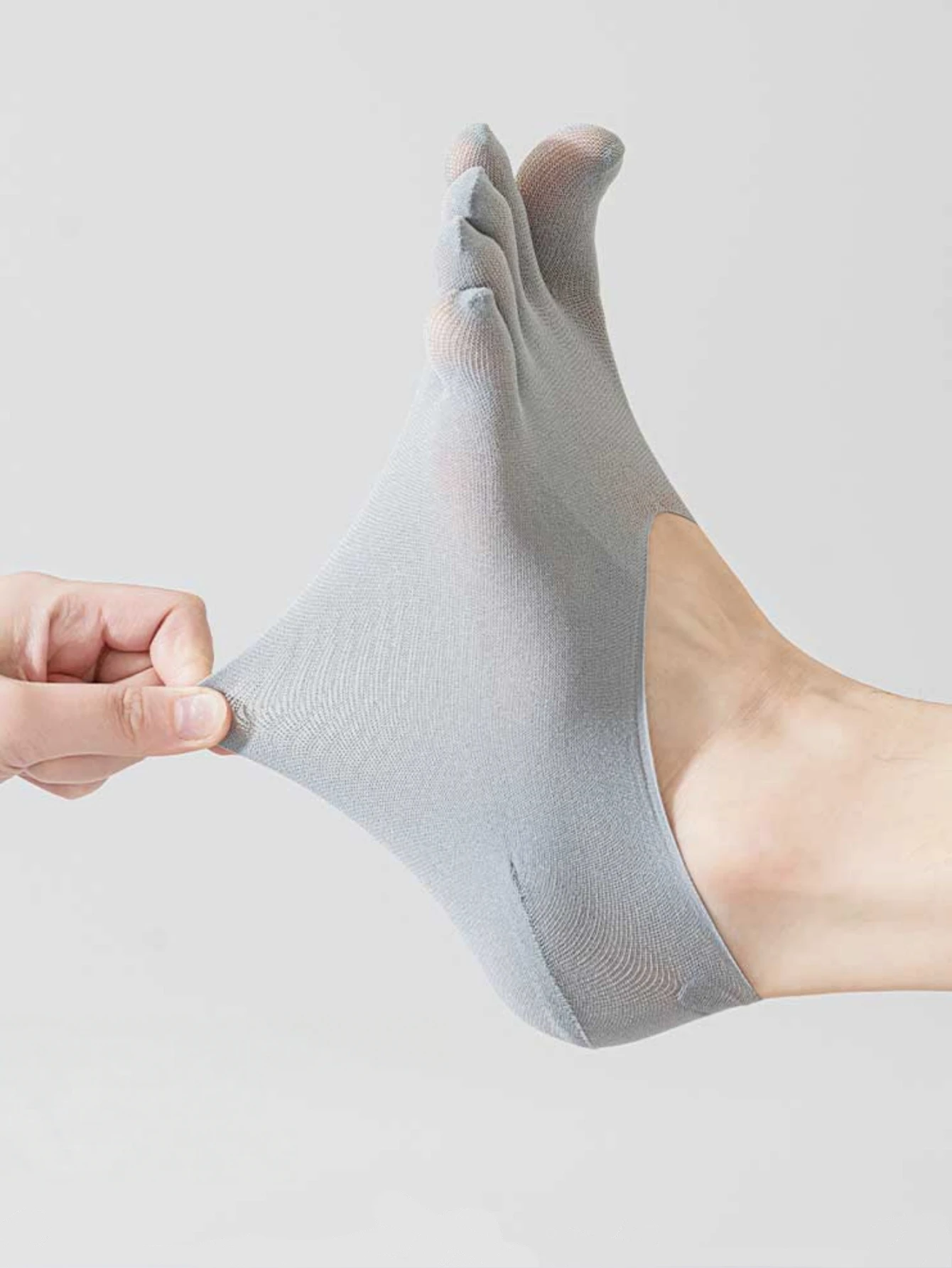 3/5 Paar Herren-Fünf-Zehen-Socken, Split-Toe-Socken, niedrig geschnittene, unsichtbare No-Show-Socken, rutschfeste Silikonsocken, dünne Socken für den Sommer – Detail 7