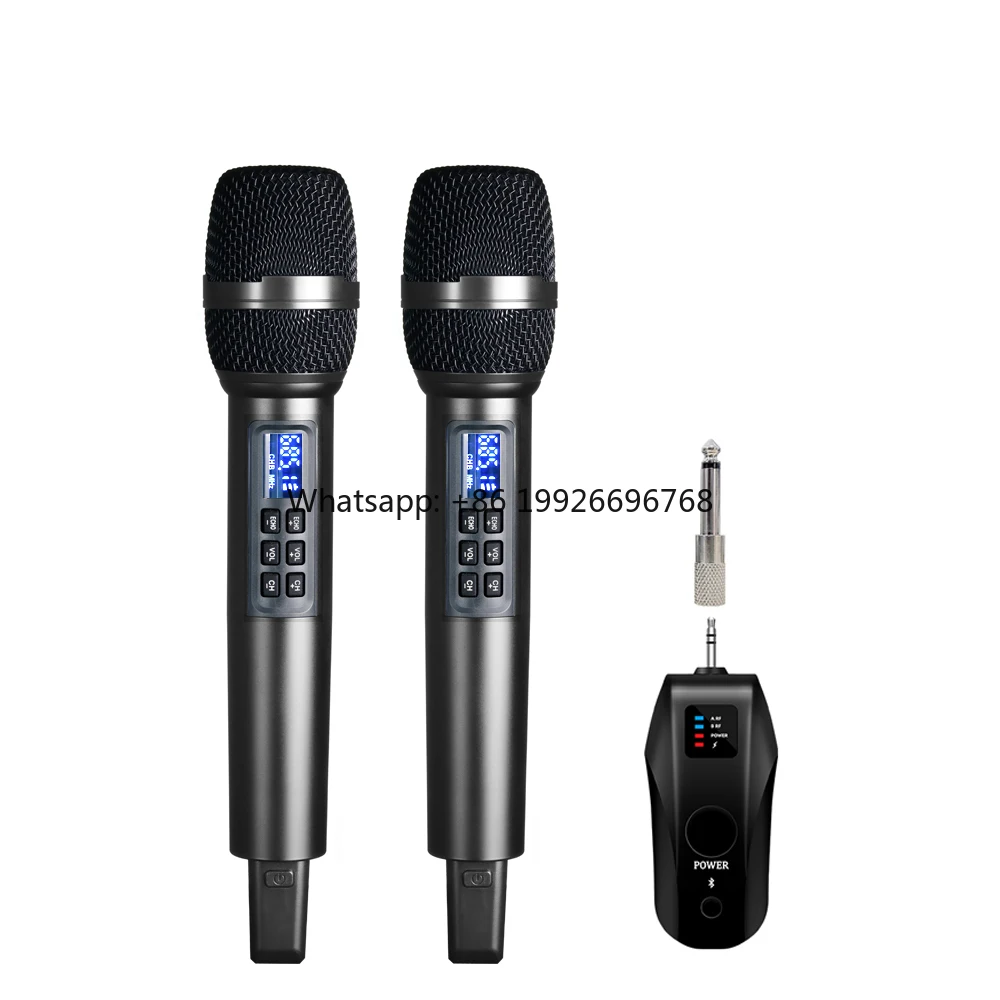 

Portable 100 Channel BT Reverb Handheld Microphone with 3.5mm Connector Wireless Communication for AUX Speaker Use