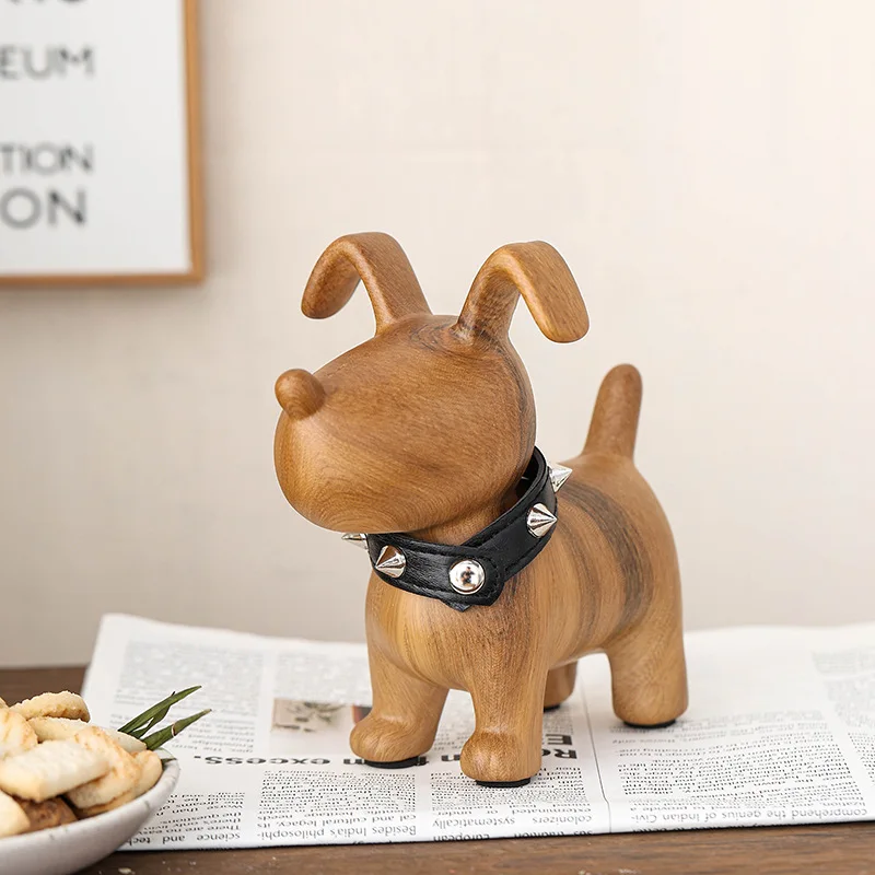

Miniature things Sculptures Dog Wood Style Ceramic Puppy Decoration Desktop Office Accessories Home Decoration Gift souvenirs