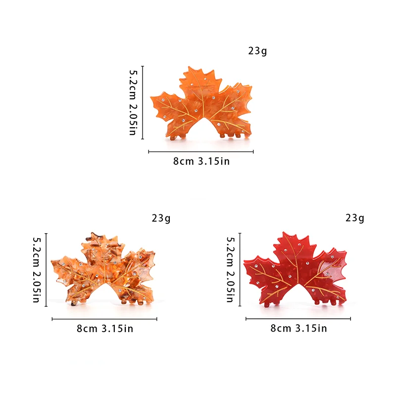 Muweordy ใหม่ฤดูใบไม้ร่วง Maple Leaves ผม Claw อารมณ์สง่างามเป็นมิตรกับสิ่งแวดล้อม Acetate Claw คลิปอุปกรณ์เสริมผมสําหรับผู้หญิงหญิง