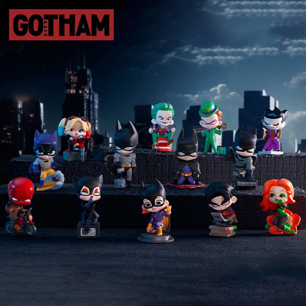 Auf Lager original Gotham City Batman Catman Joker Red Robin Gift Efeu Riddler Harley Quinn Figur Anime Modell Spielzeug Ornament