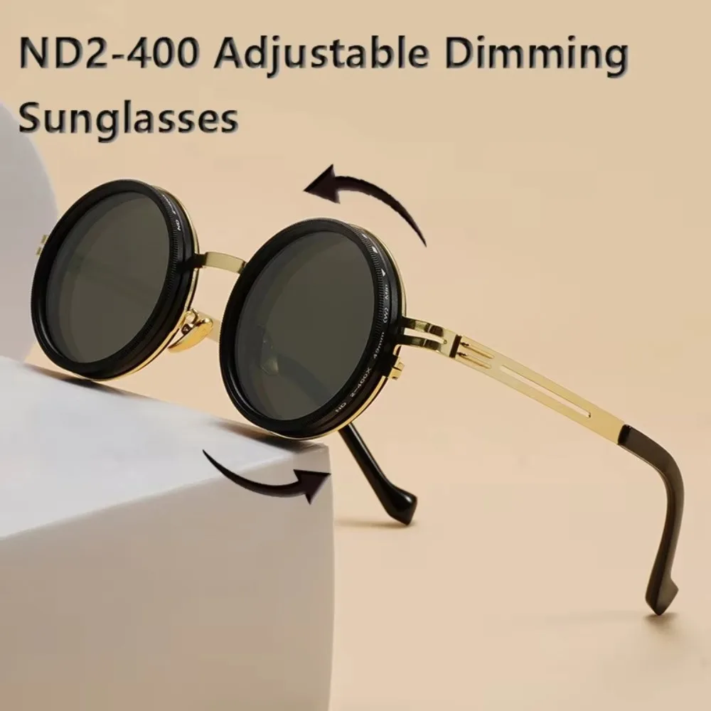 Modische ND2-400 Einstellbare Dimmbrille ND-Filter 9-Stufen Angelbrille UV400 Mit Brillenetui Outdoor-Brillen