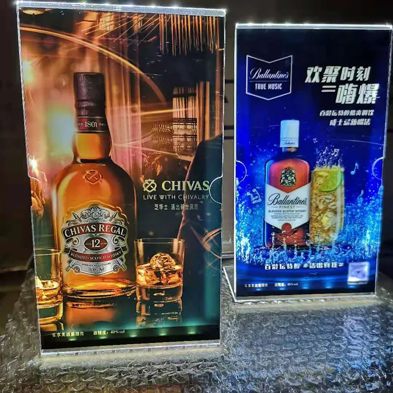 In Stock Acrylic Decca led Light Box Table Ads Singel Page for Wine List Price Display Table Desk/Restaurant Desk Sign/Bar,ktv