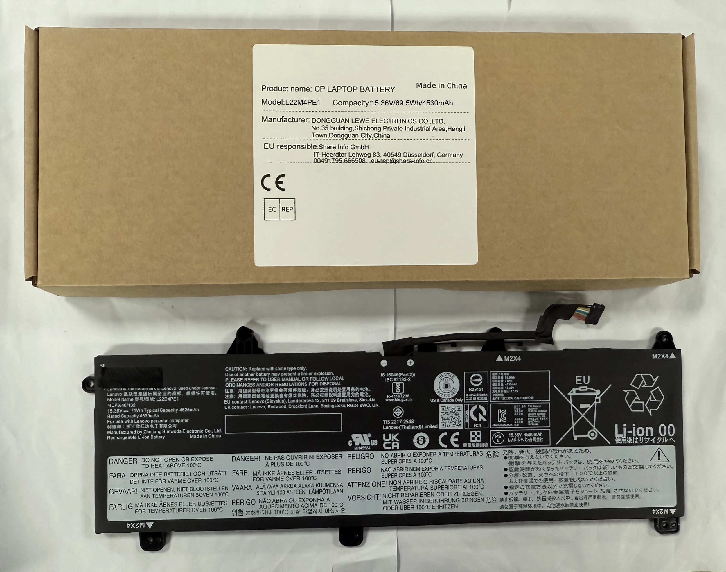 

Laptop Battery L22D4PE1 L22C4PE1 L22M4PE1 For ThinkBook 16 G6 IRL 21KH 21NR ABP 21KK G7 IML 21MS ARP 21MW G8 IRL 21SH 69.5Wh