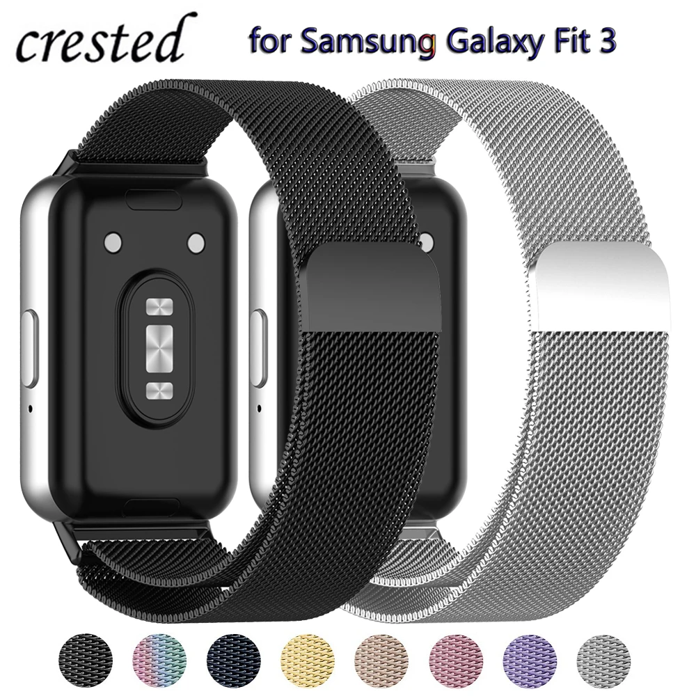 

Milanese Loop Strap for Samsung Galaxy Fit 3 Accessories Stainless Steel metal belt Bracelet Correa Magnetic Galaxy Fit3 band