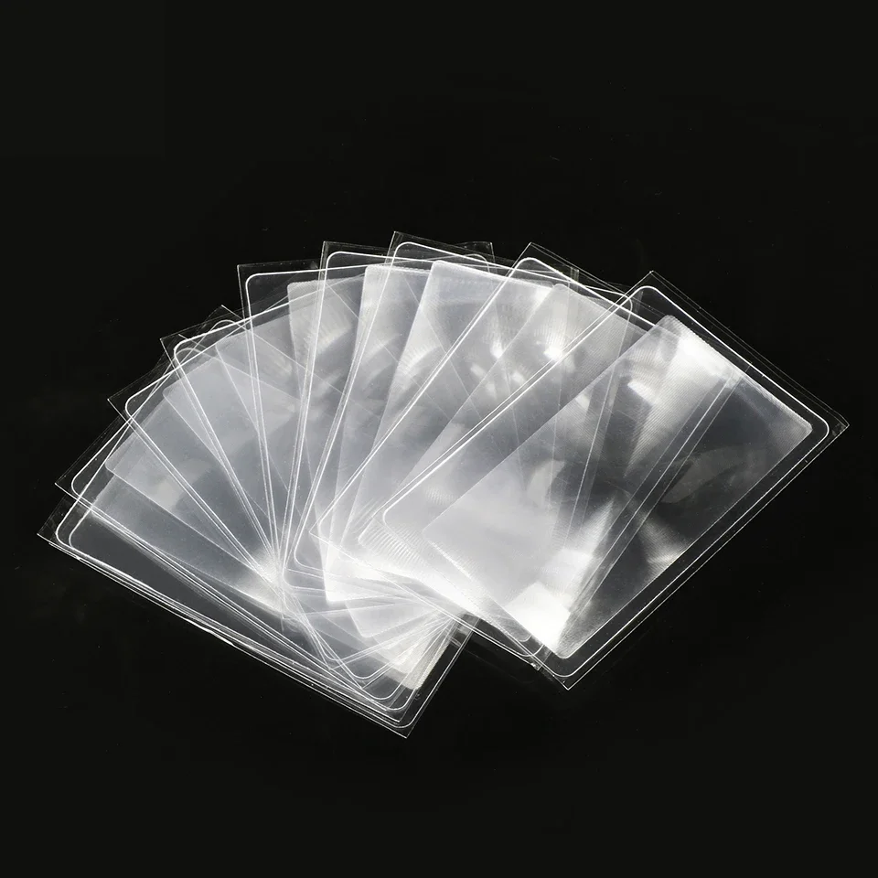 10 Stück Kreditkartenförmige Lupen, 3-fache Vergrößerung, transparente Lupe, Fresnel-Linse, aus Kunststoff. – Detail 1
