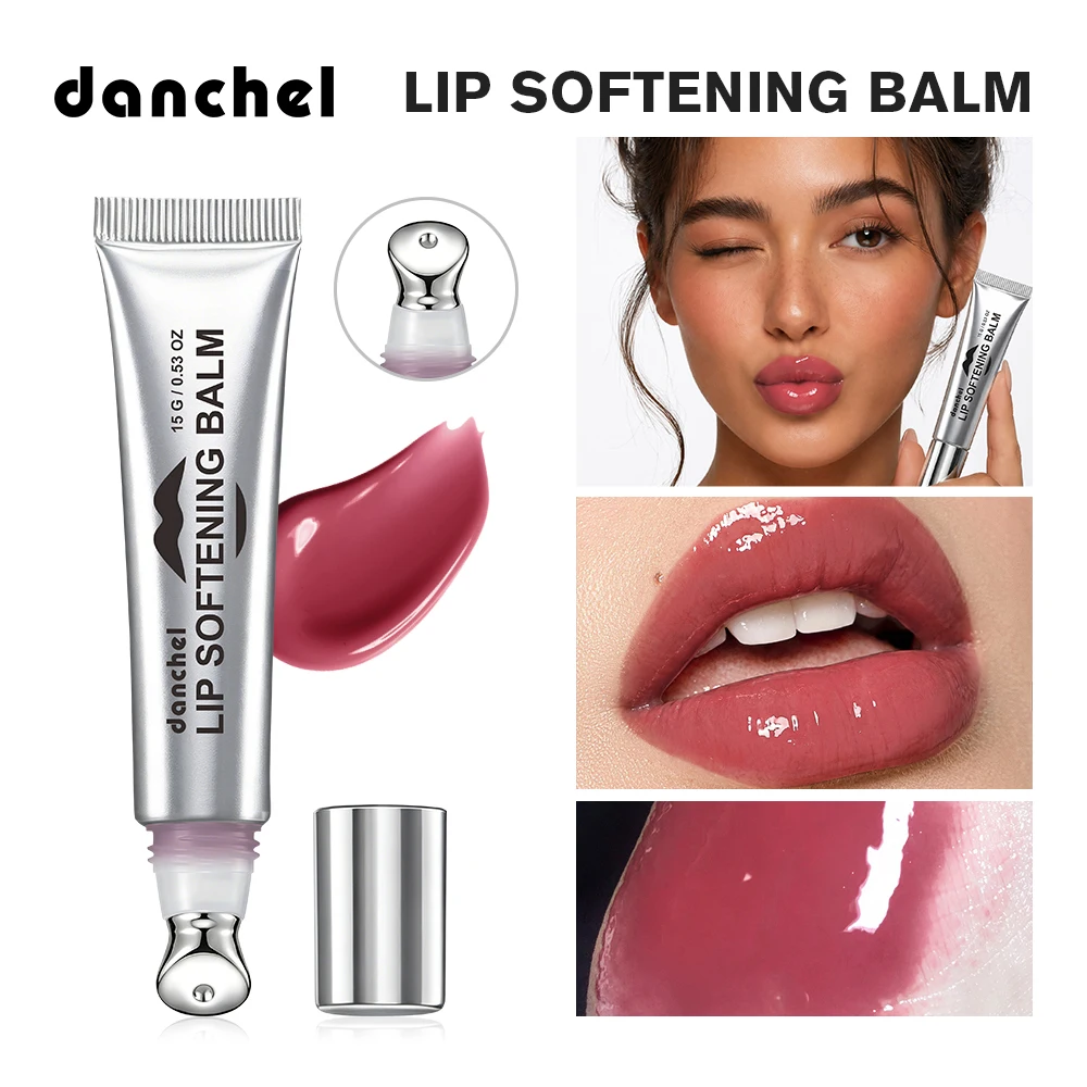 Lip Softening Balm High Gloss Effect Long Lasting Lock Color Moisturizing Gentle Exfoliation Cooling Metal Applicator Lip Balm