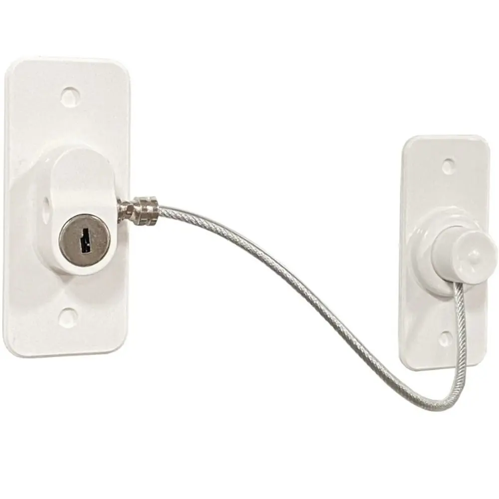 قفل نوافذ بلاستيكي قابل للدوران مع مفتاح نافذة أمان للأطفال، قفل أمان للباب، نافذة مقيدة