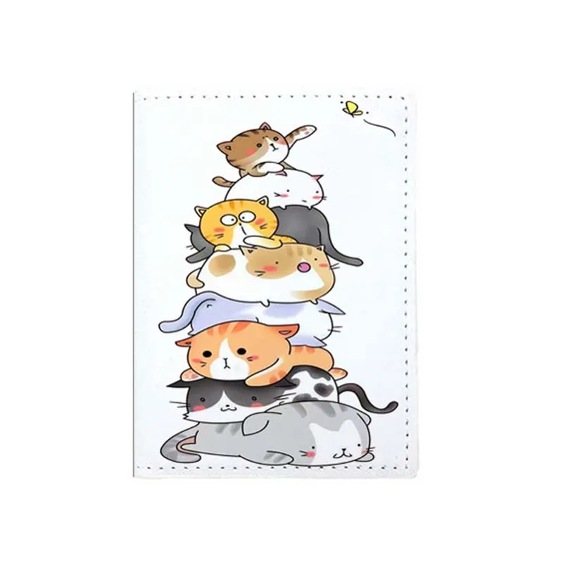 New Lovely Cute Cat Travel Accessories Passport Cover Holder PU Leather Unisex ID Bank Card Holders Wedding Super Cute Gifts