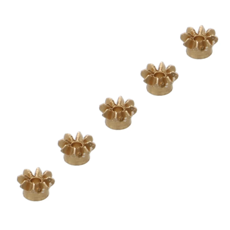 5PCS Shaft Hole 0.8mm Metal Mini Bevel Gear 8T Teeth Modulus 0.3 Brass Pinion for 1/72 1/87 1/35 Model Static to Dynamic RC Car