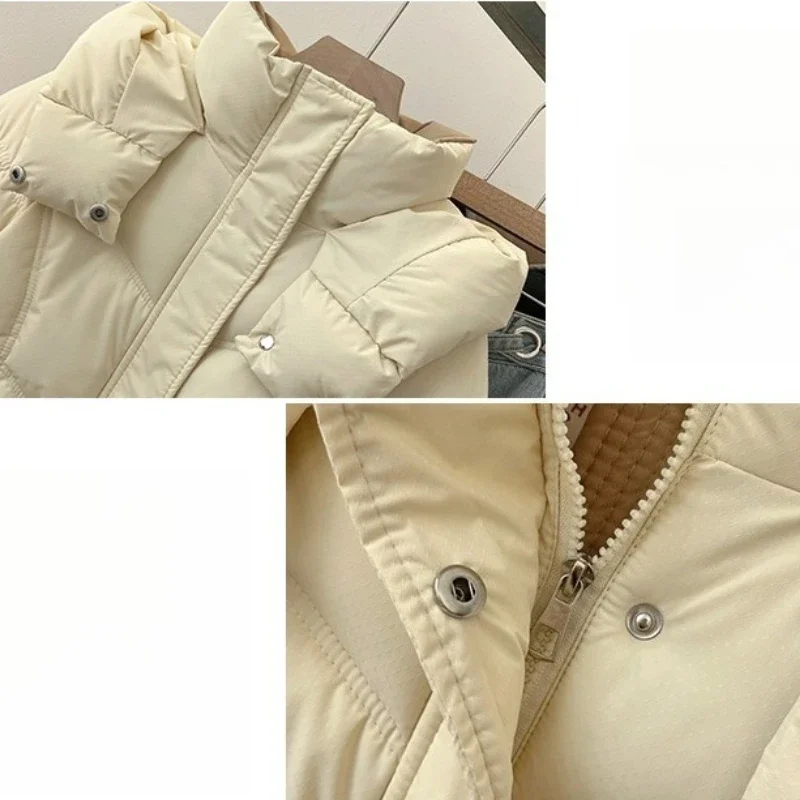 Manteaux rembourrés en coton coréen pour femmes, veste d'hiver épaisse en coton, coupe ample, manteaux chauds à capuche, nouvelle collection 2025