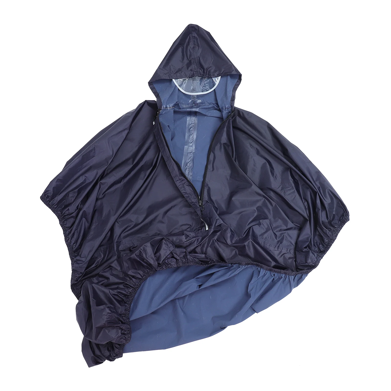

Wheelchair Raincoat Poncho for Elder Disabled Lightweight Portable Reusable Navy Polyester PVC Water Outdoor