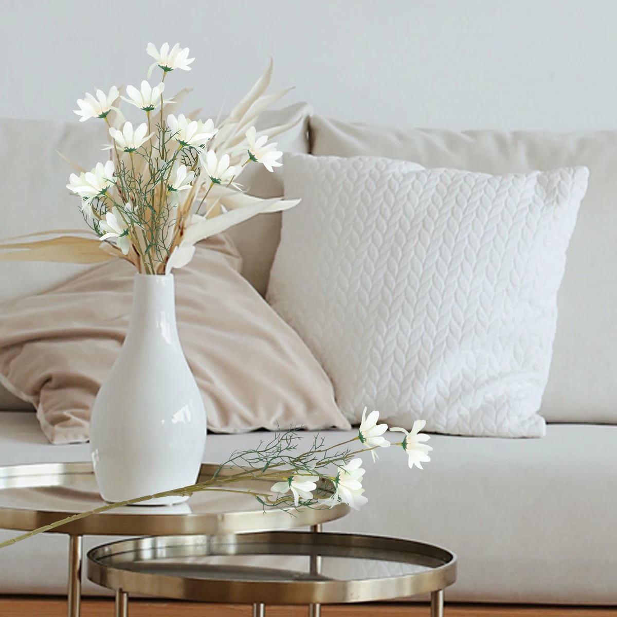 

12pcs Lifelike Chrysanthemum Cosmos Daisy Fake Flowers High-Quality Silkartistic Home Office Wedding Decoration Flower