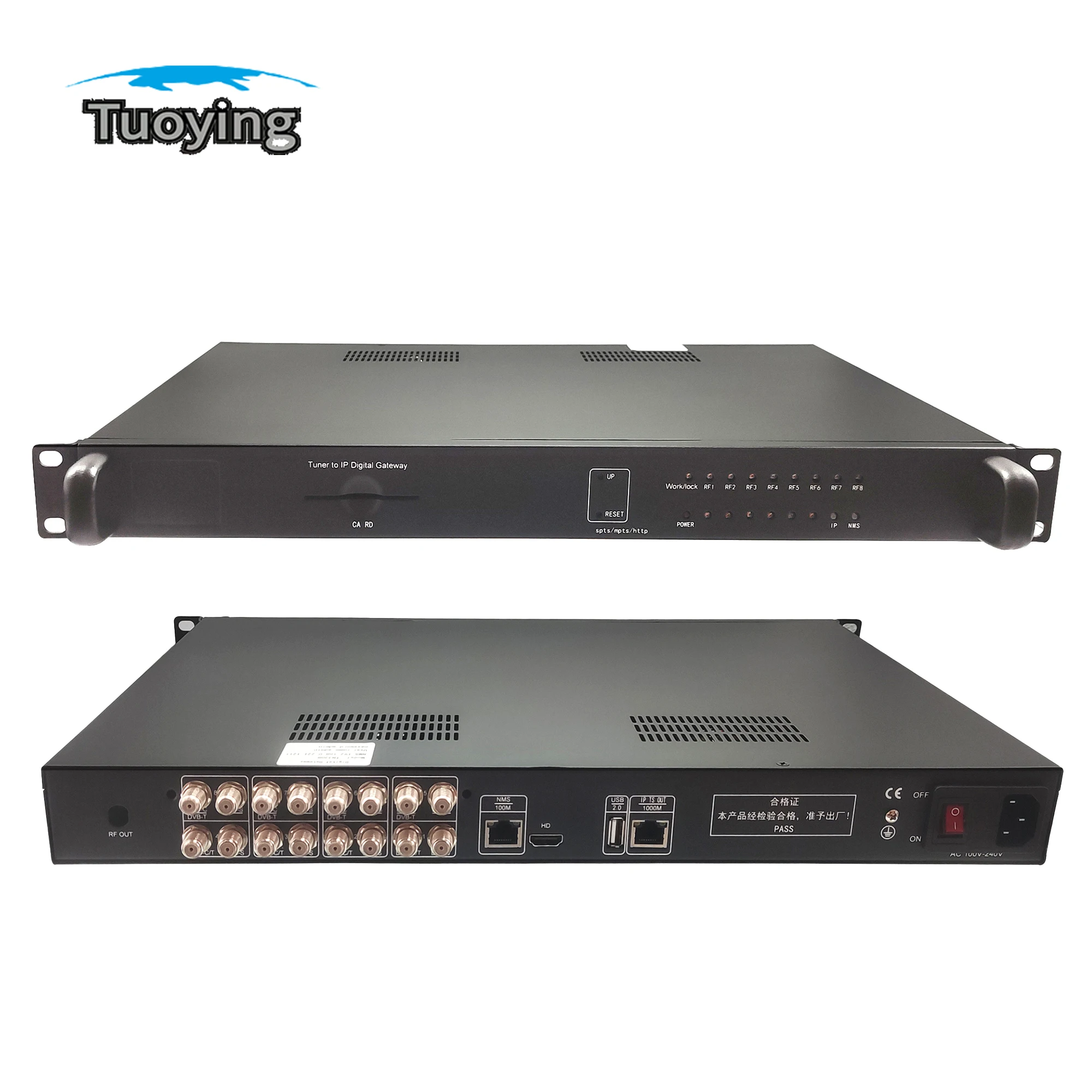 Tuner to IP DVB-S2 DVB-T T2 DVB-C ISDBT UDP HTTP RTSP 8-channel digital gateway stream receiver