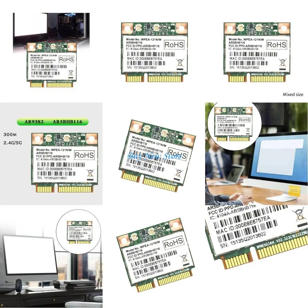 

20ce 300 Мбит/с MINI PCI-E WIFI Беспроводная карта 2.4 Двойной диапазон AR9382 AR5BHB116 2.4G