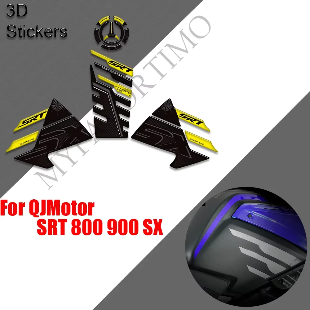 For QJMotor SRT 800 900 SX Tank Pad Cap TankPad Gas Fuel Oil Kit Knee Fender Stickers Moto Decals Protector SRT800SX SRT900SX
