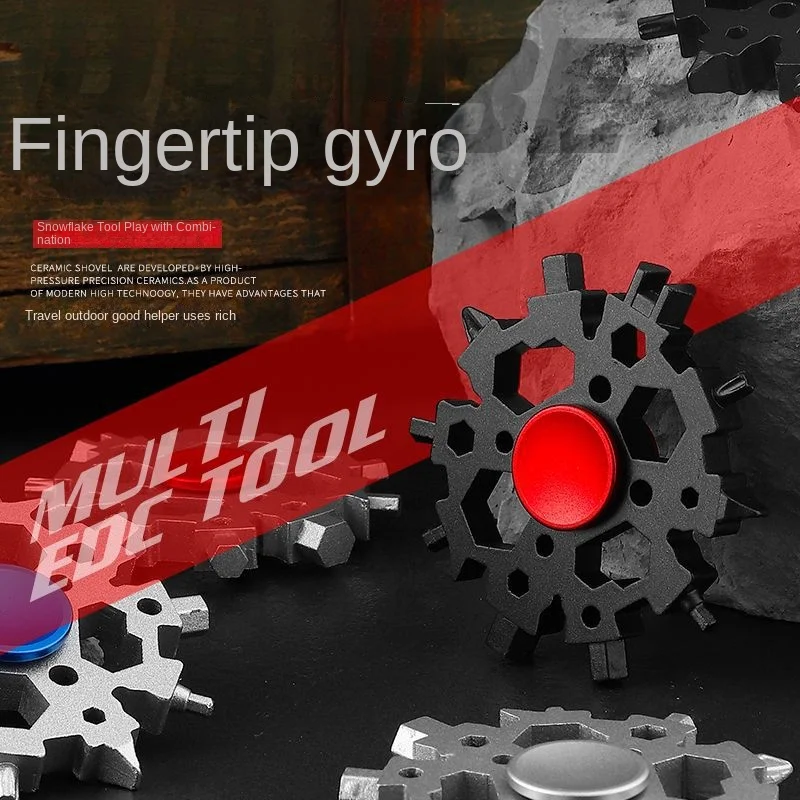 

23One-in-One Fingertip Gyro Многофункциональный гаечный ключ для снежинок Бытовые инструменты для обслуживания Вращающаяся крестовая декомпрессия сливы