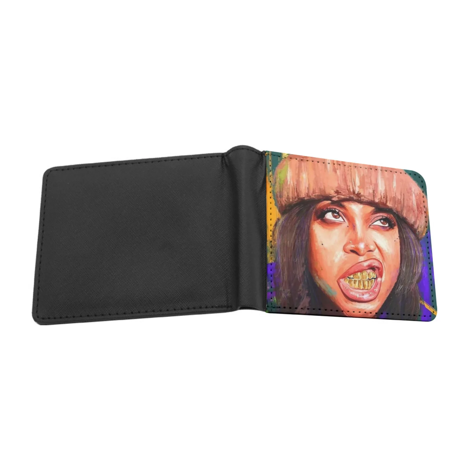 Badu World Personalized Wallet For Men And Women Pu Leather Short Pocket Purse Badu Erykah Badu Queen Gold Teeth Music Neo Soul