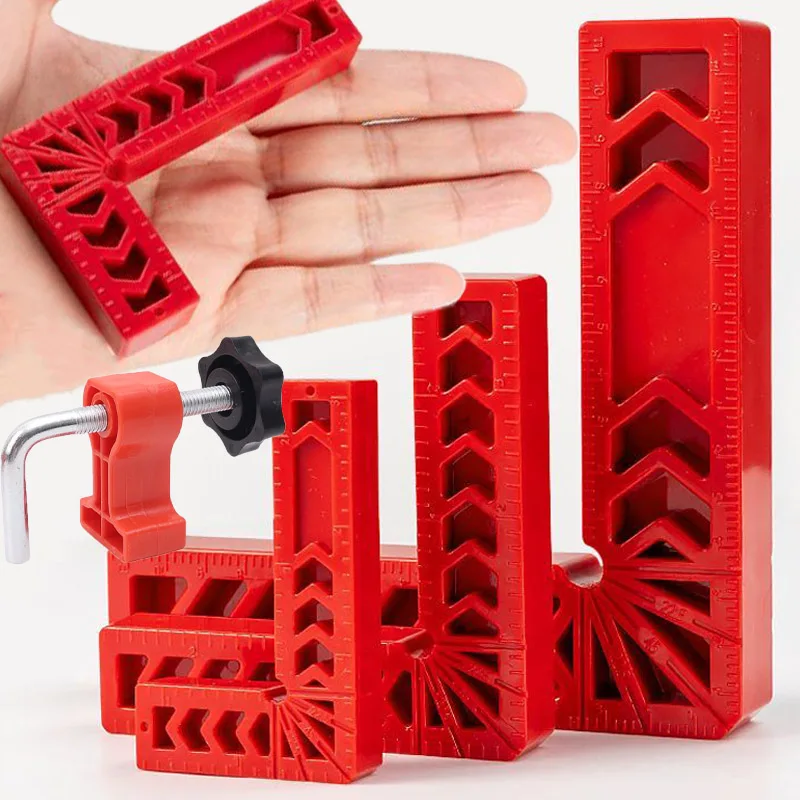 

90° Positioning Right Angle Ruler Positioner Jigs Picture Frames Drawers Corner Clip L-Shaped Fixed Angle Gripper Woodworking