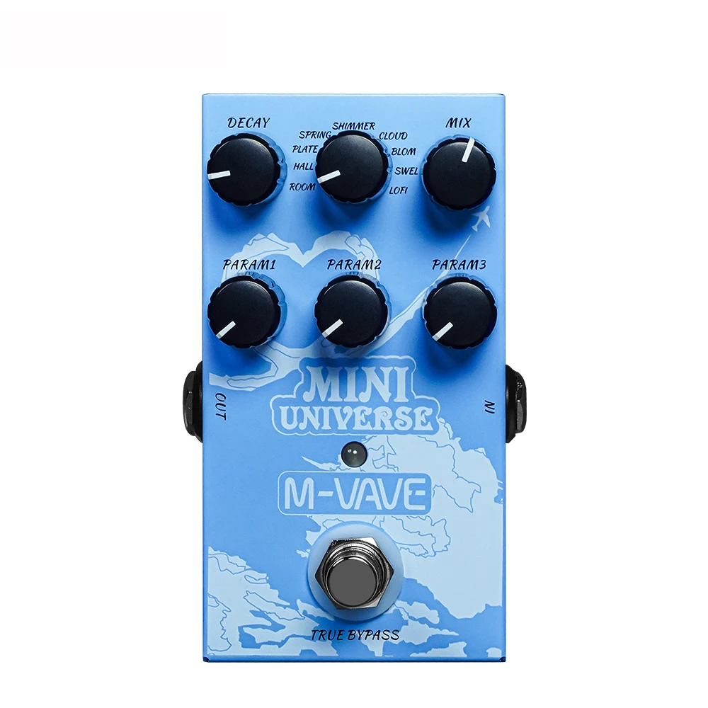 M-VAVE Mini Universe Electric Guitar Reverb Pedal – 9-in-1 Digital Stompbox, True Bypass, Rugged Metal Case, Studio & Stage Read