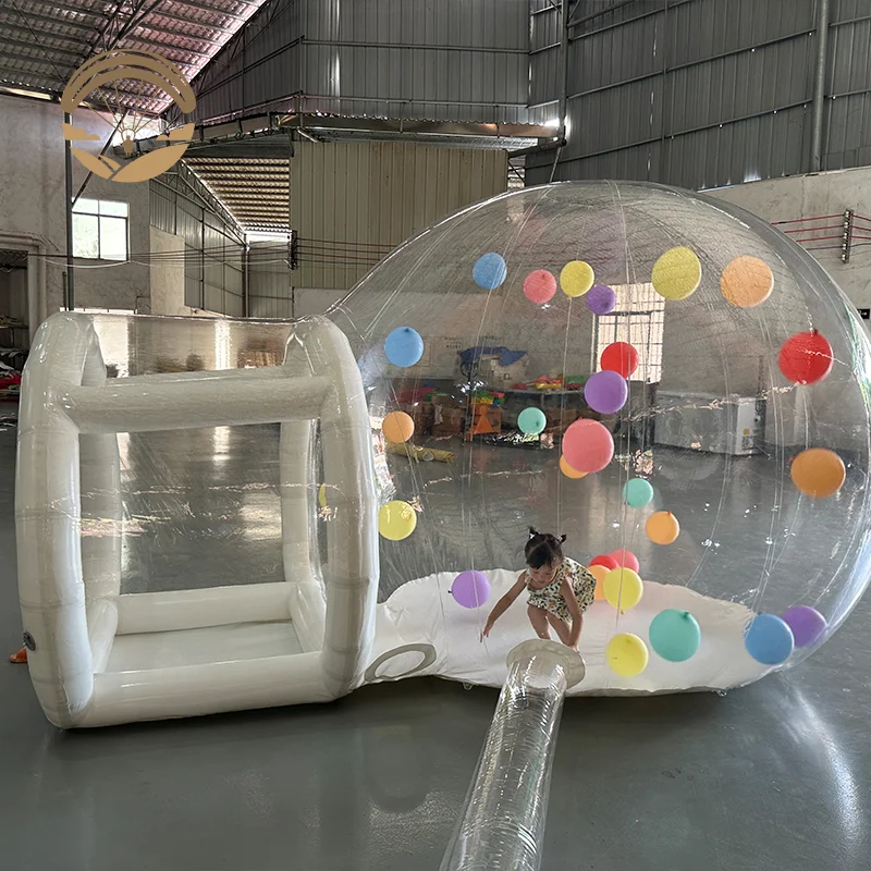 3M บอลลูนโปร่งใส Bubble House พร้อมแทรมโพลีนคุณภาพสูง Bubble House พร้อม Blower เต็นท์เชิงพาณิชย์สําหรับงานปาร์ตี้วันเกิด