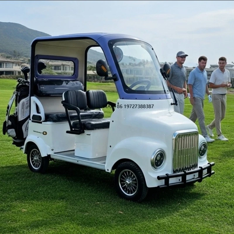 

Holladay 4 Seaters Stainless Steel Foot Pedal Electric Sightseeing Golf Cart for Adult Shopping and Cargo Electric Scooter