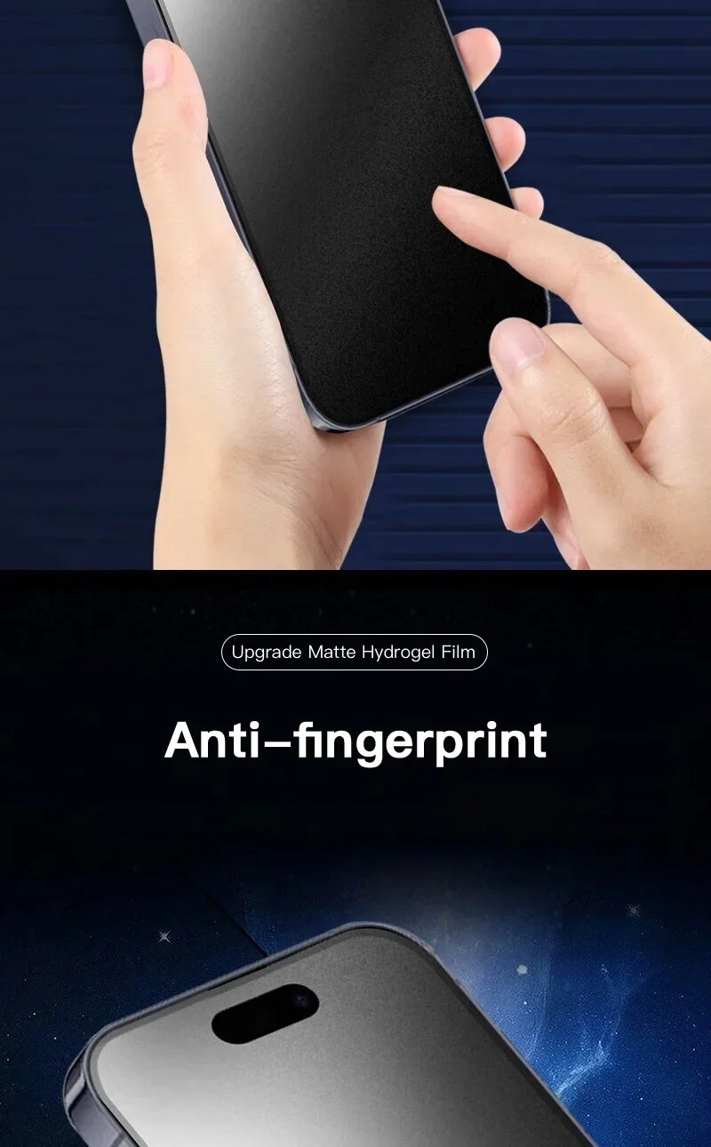 2-4PCS Matte Hydrogel Film Für iPhone 17 16 15 14 13 12 Pro Max Plus Keine Fingerabdruck film Für 17 Pro Screen Protector – Detail 5