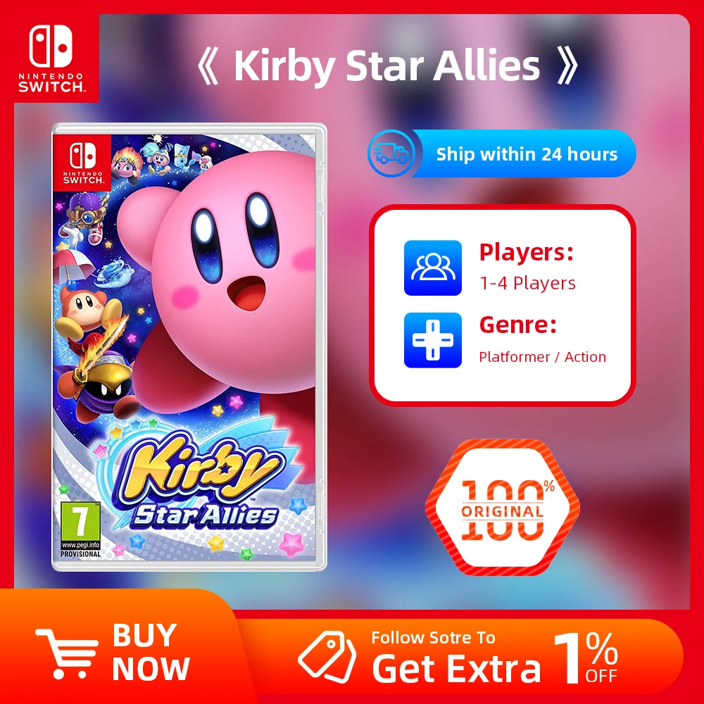 Nintendo Switch Game Deals - Kirby Star Allies - Stander Edition - Games Cartridge Physical Card Support TV Tabletop Handheld Mo