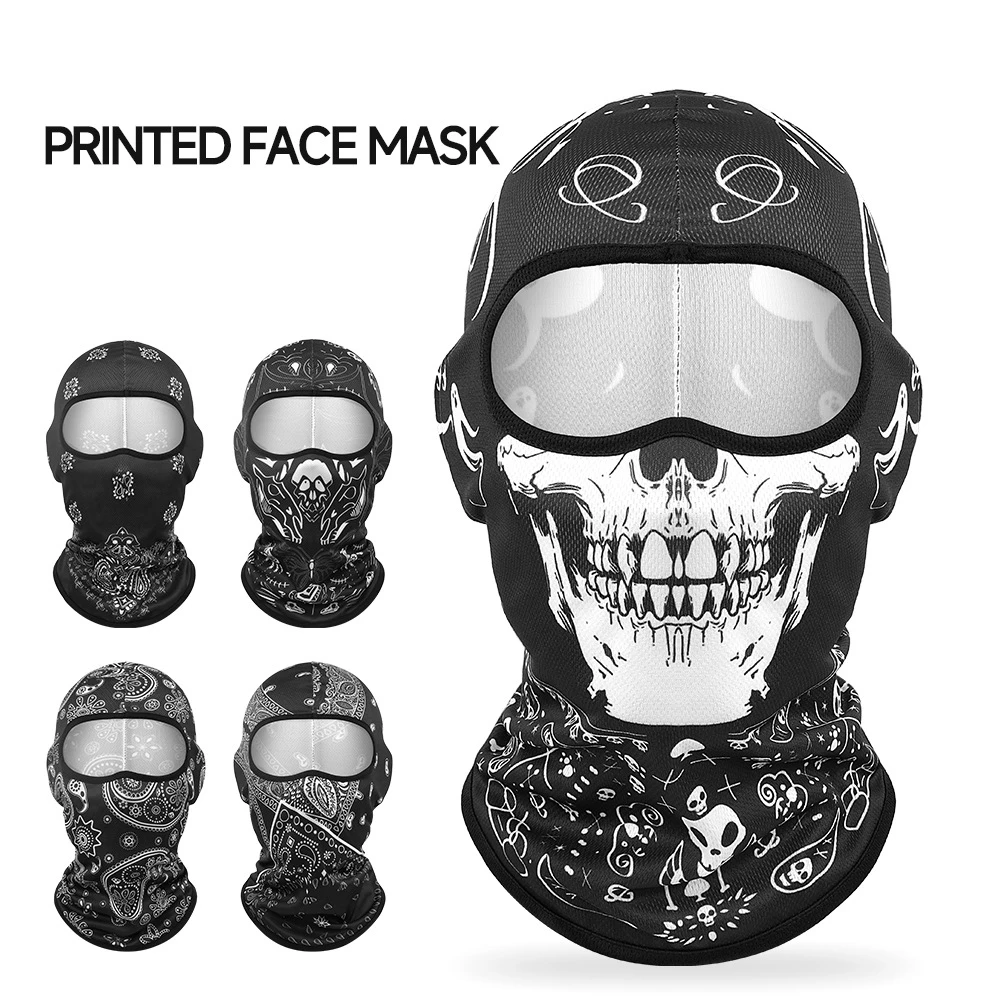 1 Stück Unisex-Sturmhaube, schnell trocknende Reitmaske, Halloween-Skelett-Stil, Strick-Kopfbedeckung, atmungsaktive Gesichtsmaske