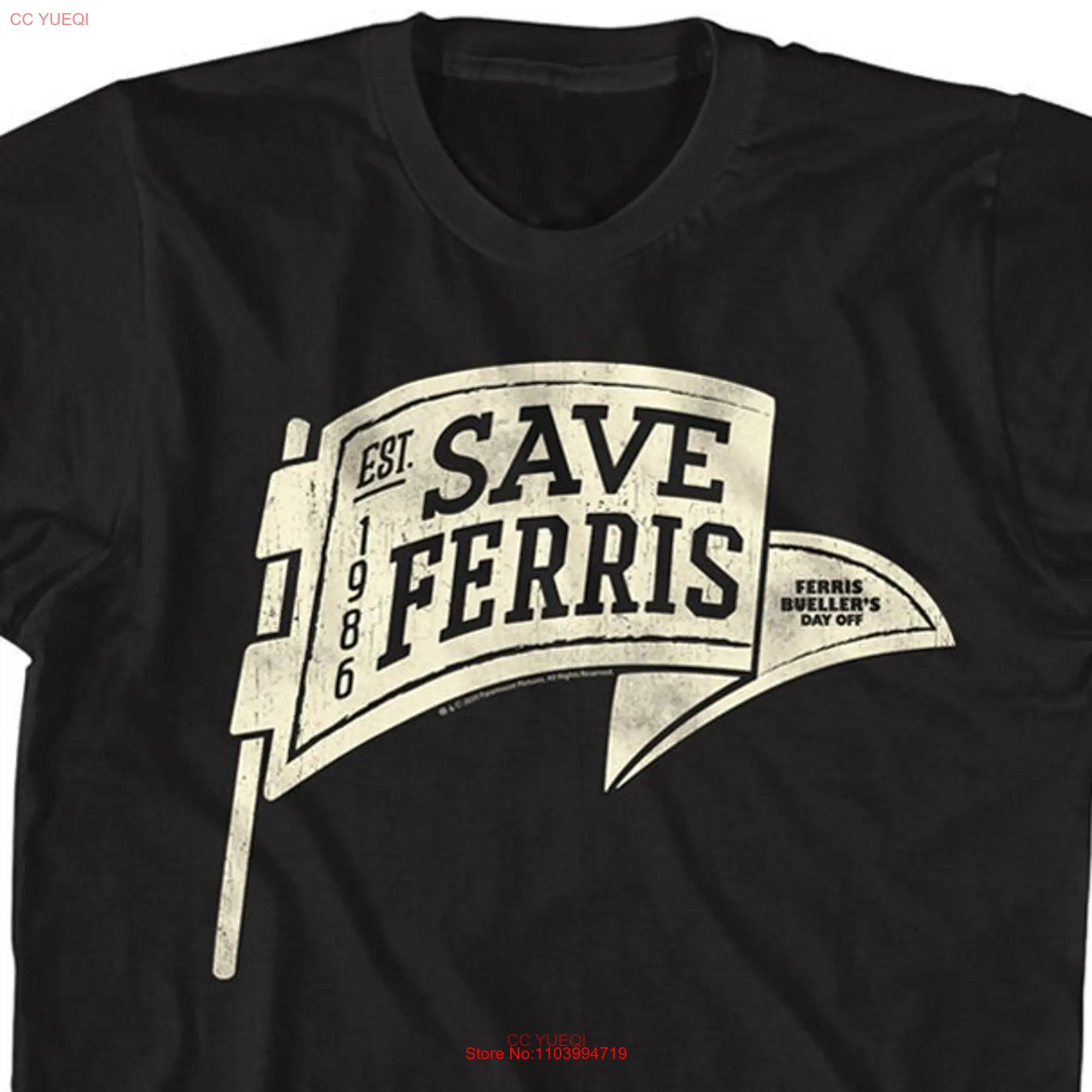 Ferris Bueller's Day Off Save Flag Heather T Shirt long or short sleeves