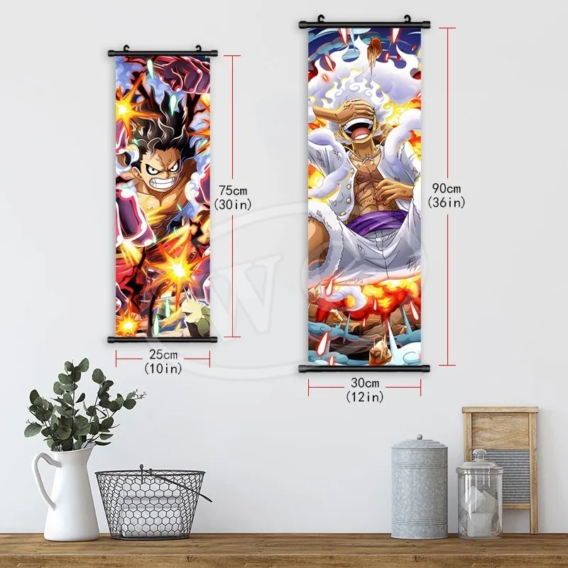 Anime One Piece Luffinika form hanging scroll painting Zolonami canvas decorative painting comic exhibition hanging painting