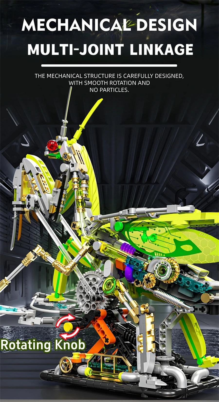 MOC Kreative Mechanische Mantis Bausteine Set Insekt Power Moto Modell Kit DIY Montage Ziegel Spielzeug Kinder Geburtstag Geschenk ​ – Detail 5