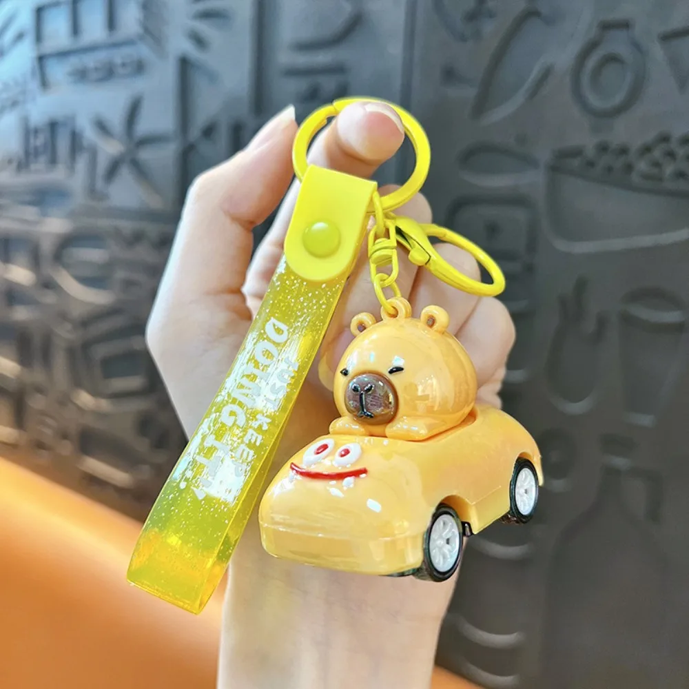 

Cartoon Capybara Doll Fighter Keychain Cute Rotating Small Plane Capybara Car Pendant Stars UV Electroplating